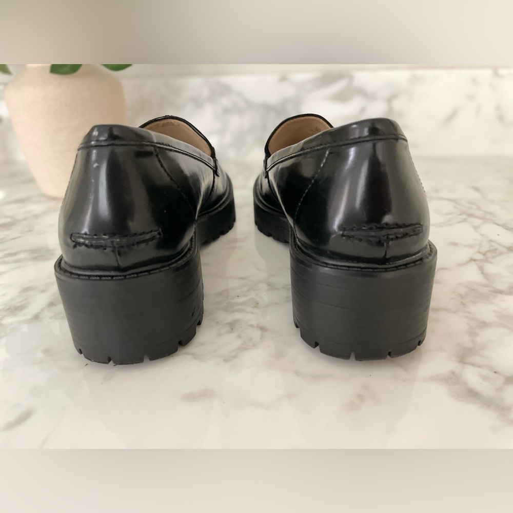 Sam Edelman Chunky Penny Loafers Lug Sole Size 8 Patent Black - Picture 4 of 9